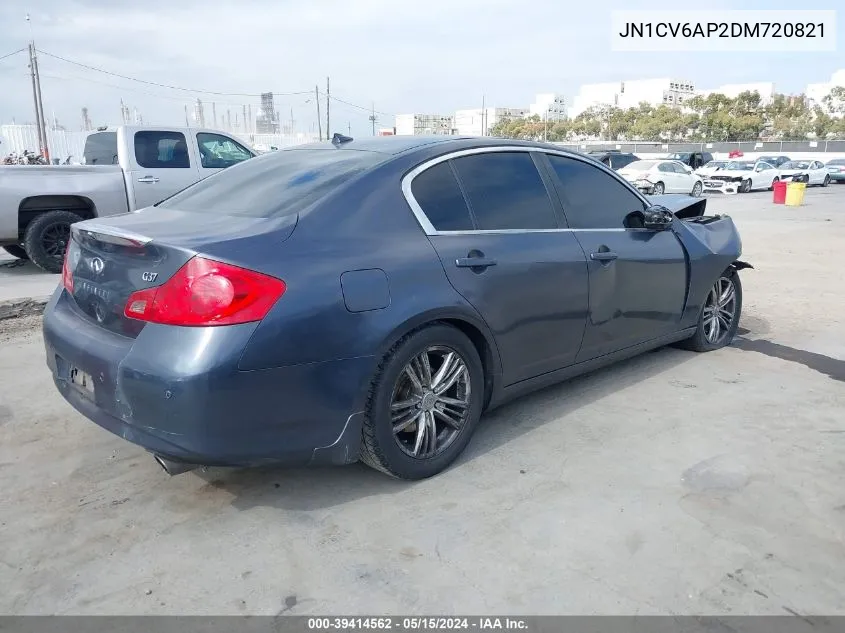 2013 Infiniti G37 Journey VIN: JN1CV6AP2DM720821 Lot: 39414562