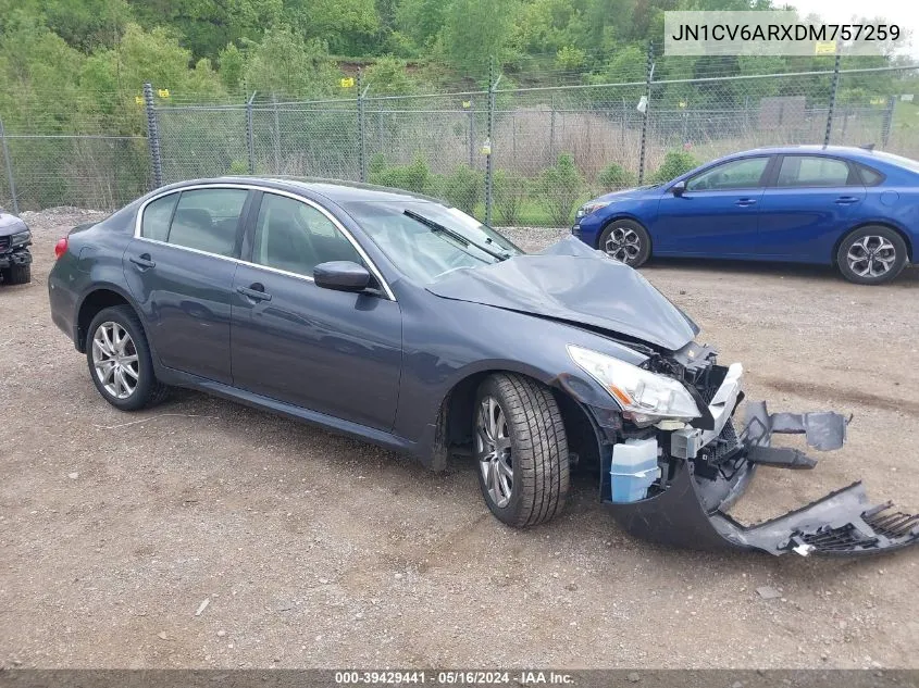 2013 Infiniti G37X VIN: JN1CV6ARXDM757259 Lot: 39429441