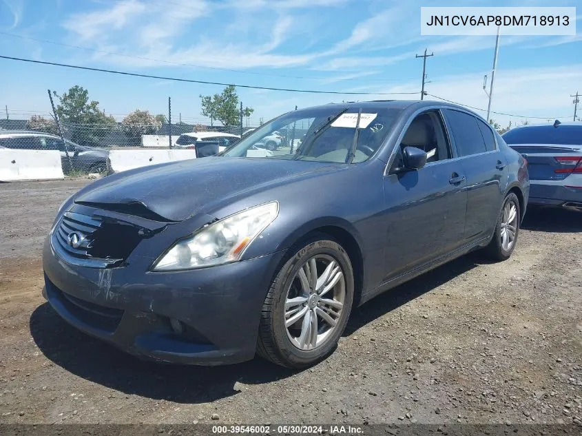 2013 Infiniti G37 Journey VIN: JN1CV6AP8DM718913 Lot: 39546002