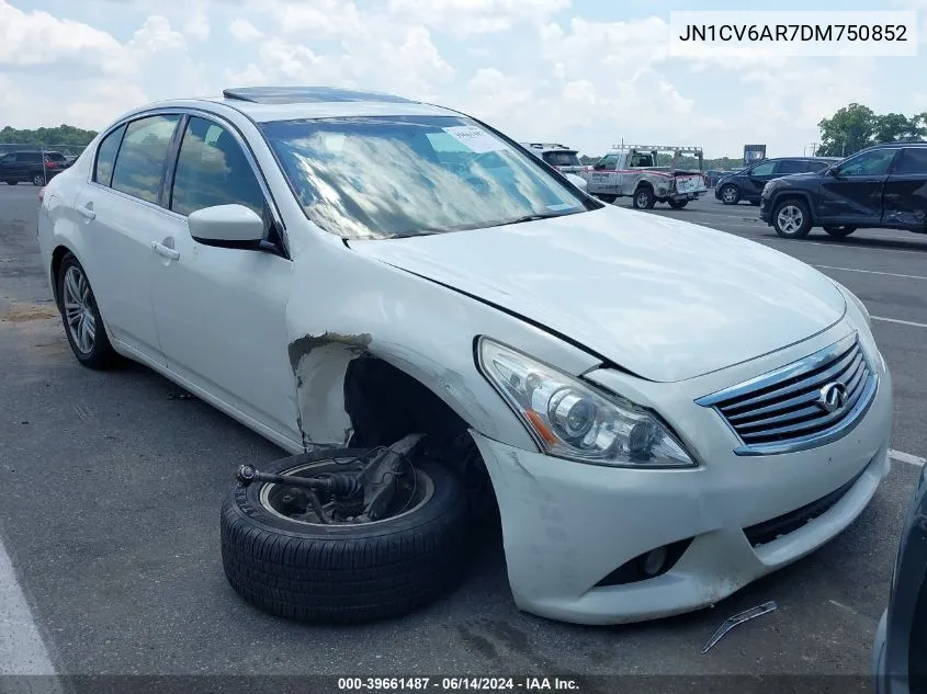 2013 Infiniti G37X VIN: JN1CV6AR7DM750852 Lot: 40701570