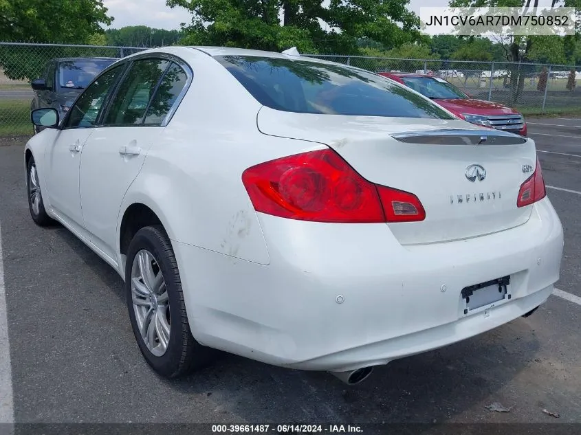 2013 Infiniti G37X VIN: JN1CV6AR7DM750852 Lot: 40701570