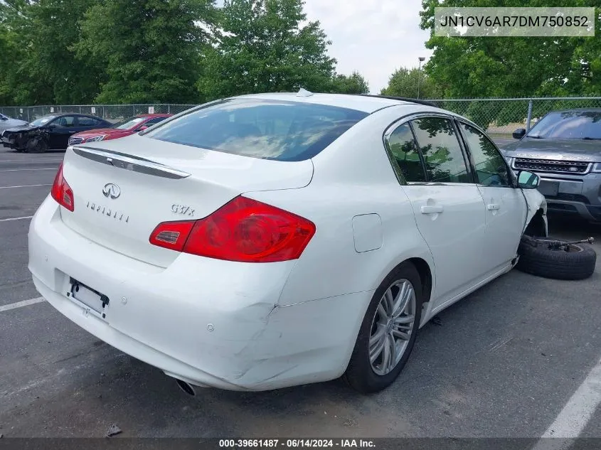 2013 Infiniti G37X VIN: JN1CV6AR7DM750852 Lot: 40701570