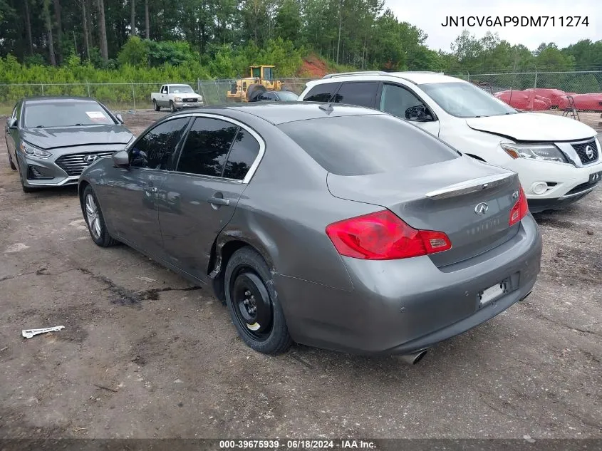 2013 Infiniti G37 Journey VIN: JN1CV6AP9DM711274 Lot: 39675939