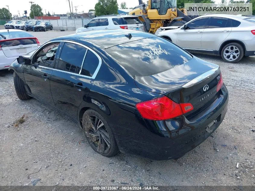 2013 Infiniti G37X VIN: JN1CV6AR2DM763251 Lot: 39723367