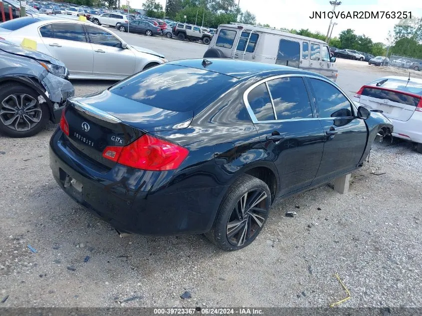 2013 Infiniti G37X VIN: JN1CV6AR2DM763251 Lot: 39723367