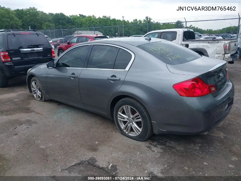 2013 Infiniti G37X VIN: JN1CV6AR3DM765462 Lot: 39893081