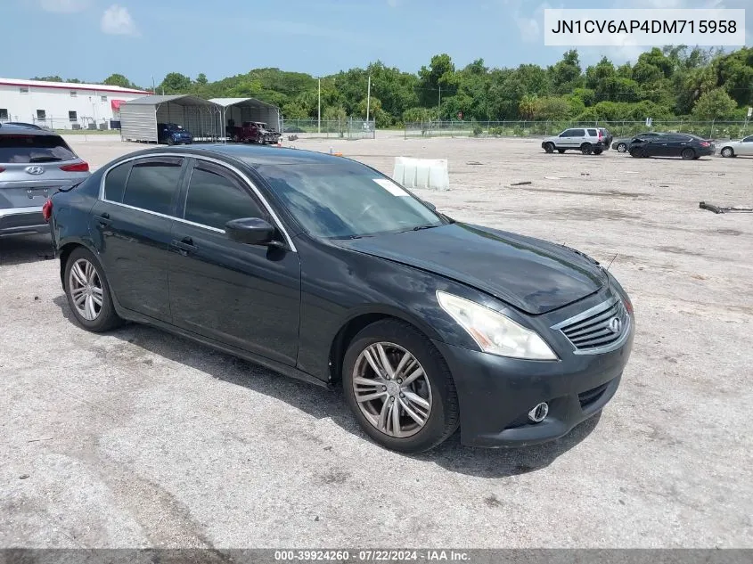 2013 Infiniti G37 Journey VIN: JN1CV6AP4DM715958 Lot: 39924260