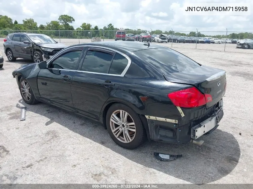 2013 Infiniti G37 Journey VIN: JN1CV6AP4DM715958 Lot: 39924260