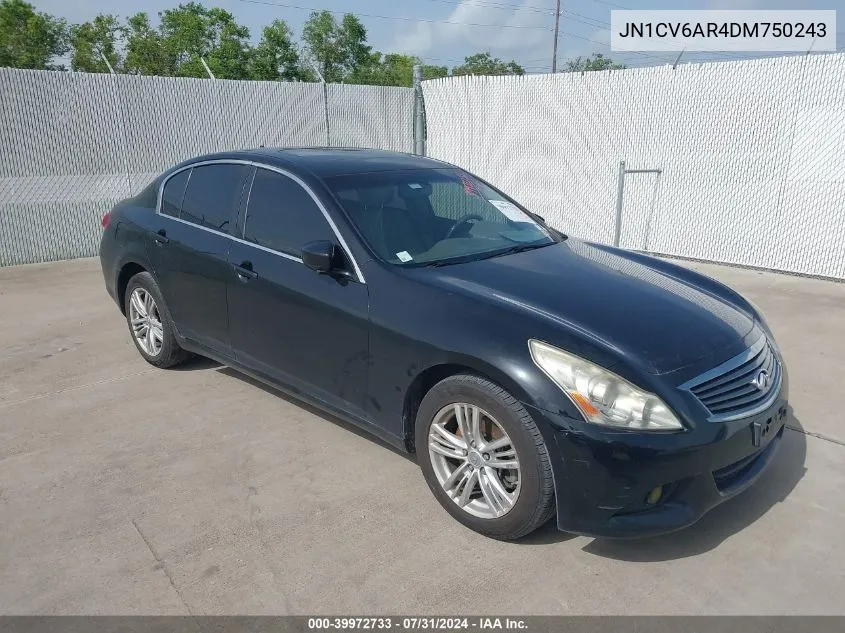 2013 Infiniti G37X VIN: JN1CV6AR4DM750243 Lot: 39972733