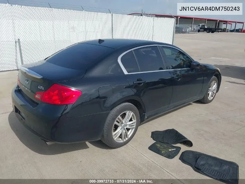 2013 Infiniti G37X VIN: JN1CV6AR4DM750243 Lot: 39972733