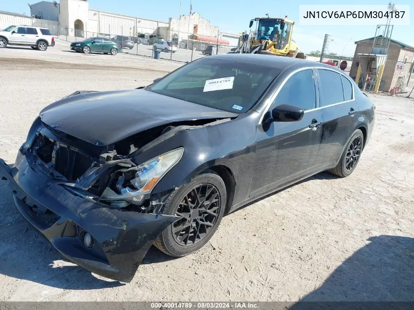 2013 Infiniti G37 Journey VIN: JN1CV6AP6DM304187 Lot: 40014789