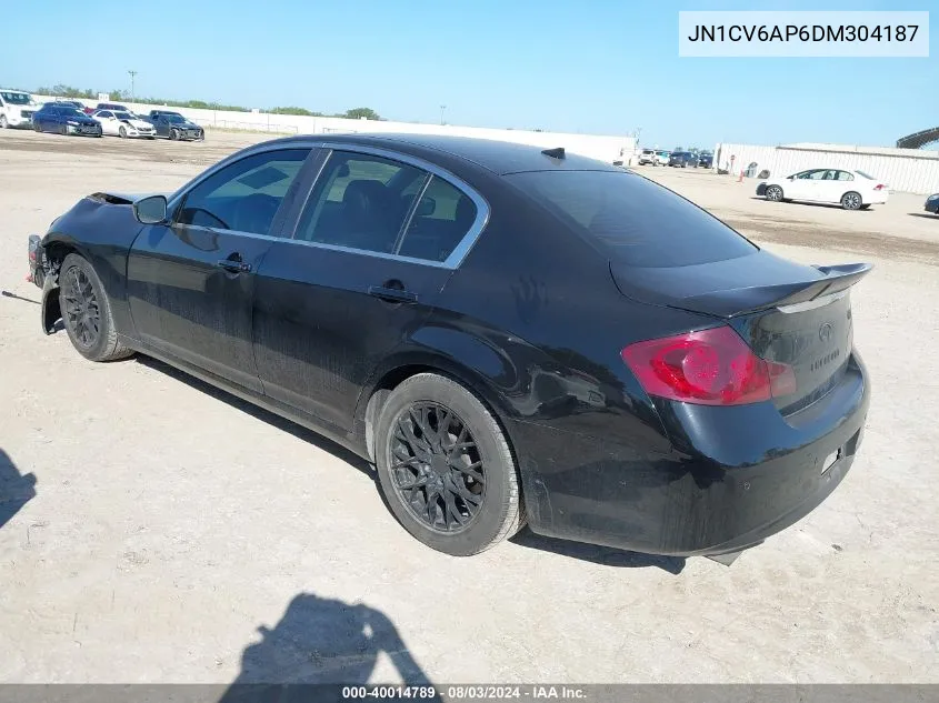 2013 Infiniti G37 Journey VIN: JN1CV6AP6DM304187 Lot: 40014789