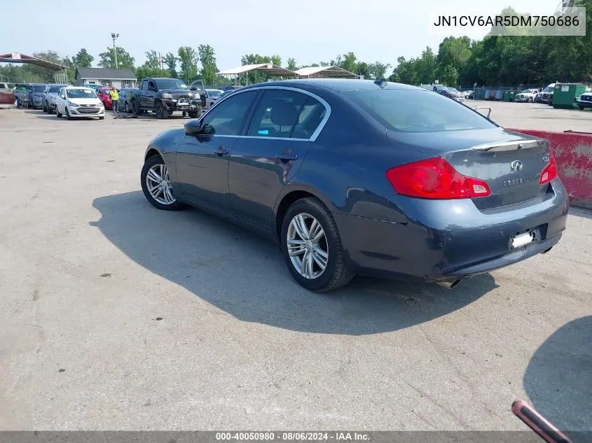 2013 Infiniti G37X VIN: JN1CV6AR5DM750686 Lot: 40050980