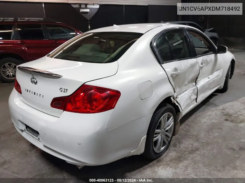 2013 Infiniti G37 Journey VIN: JN1CV6APXDM718492 Lot: 40063123