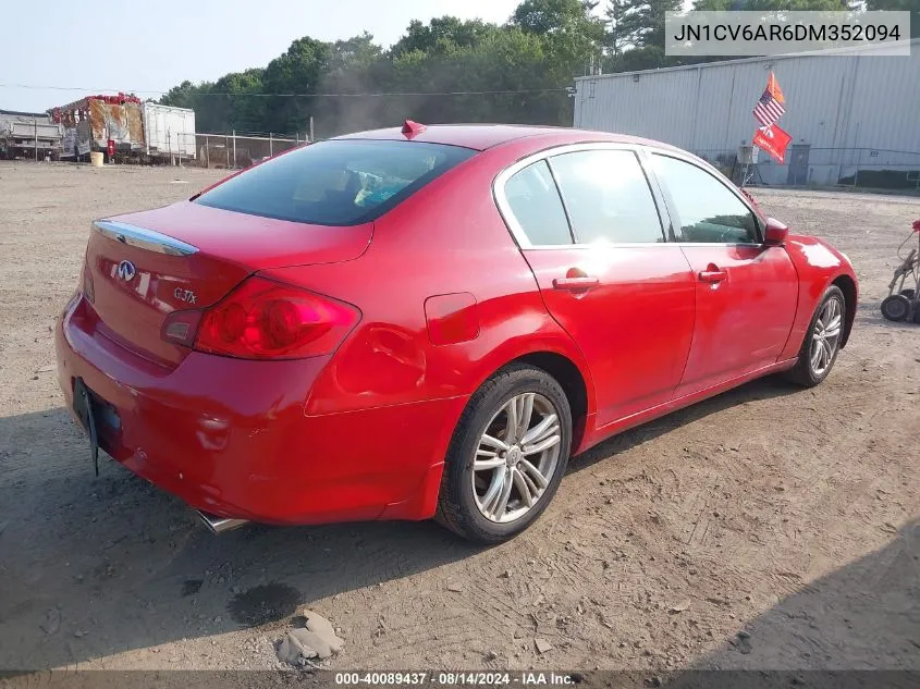 2013 Infiniti G37X VIN: JN1CV6AR6DM352094 Lot: 40089437