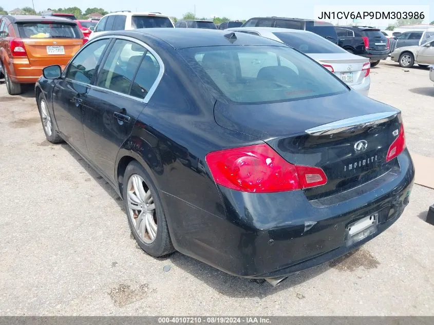 2013 Infiniti G37 Journey VIN: JN1CV6AP9DM303986 Lot: 40107210