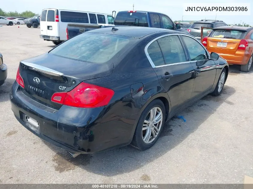 2013 Infiniti G37 Journey VIN: JN1CV6AP9DM303986 Lot: 40107210