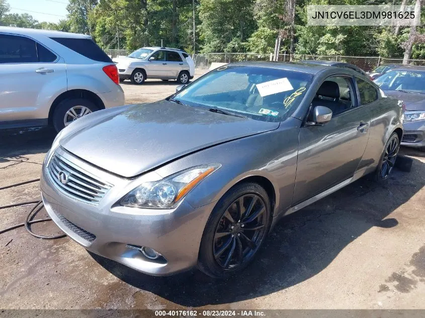 2013 Infiniti G37X VIN: JN1CV6EL3DM981625 Lot: 40176162