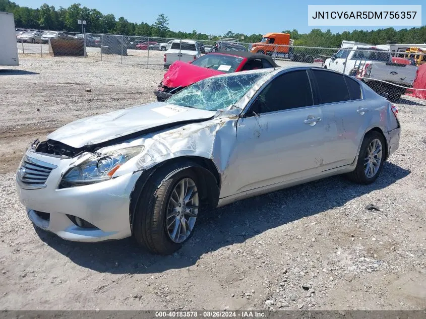 2013 Infiniti G37X VIN: JN1CV6AR5DM756357 Lot: 40183578