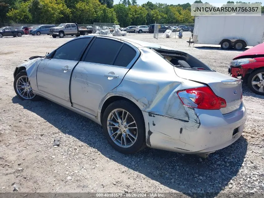 2013 Infiniti G37X VIN: JN1CV6AR5DM756357 Lot: 40183578