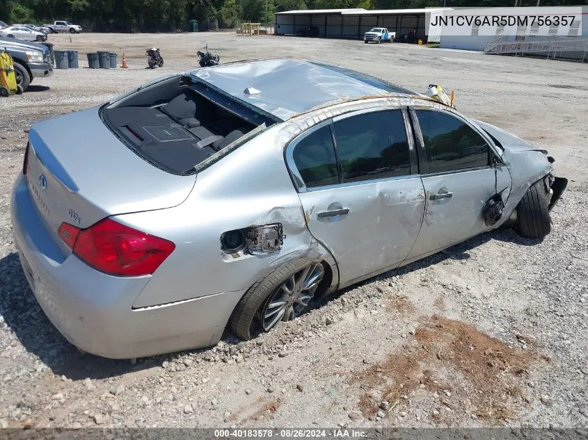 2013 Infiniti G37X VIN: JN1CV6AR5DM756357 Lot: 40183578