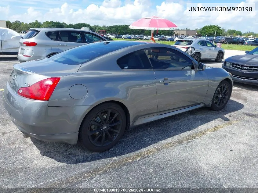 2013 Infiniti G37 Journey VIN: JN1CV6EK3DM920198 Lot: 40199019