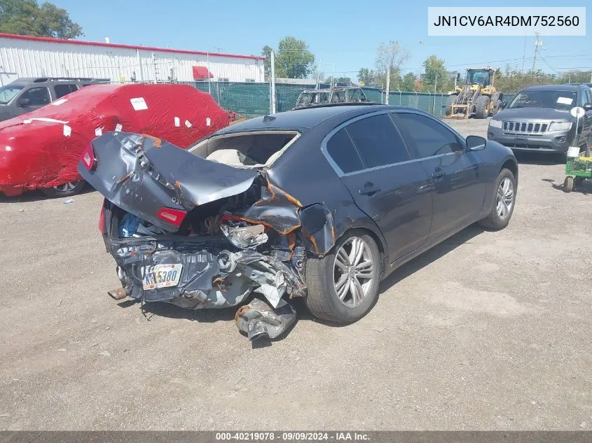 2013 Infiniti G37X VIN: JN1CV6AR4DM752560 Lot: 40219078