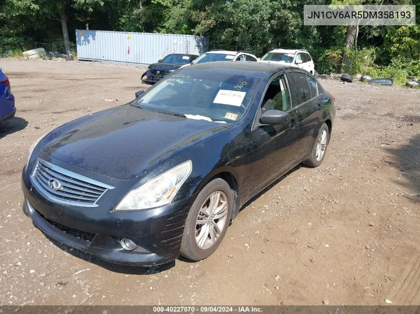 2013 Infiniti G37X VIN: JN1CV6AR5DM358193 Lot: 40227070