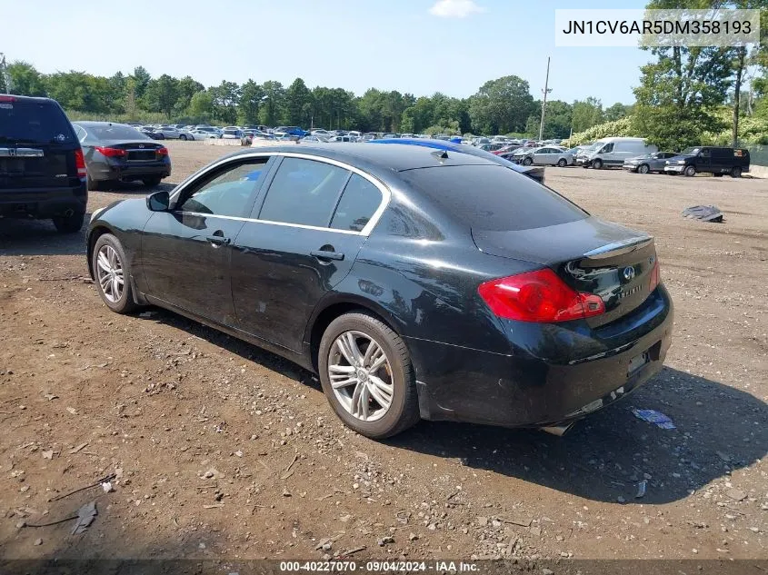 2013 Infiniti G37X VIN: JN1CV6AR5DM358193 Lot: 40227070