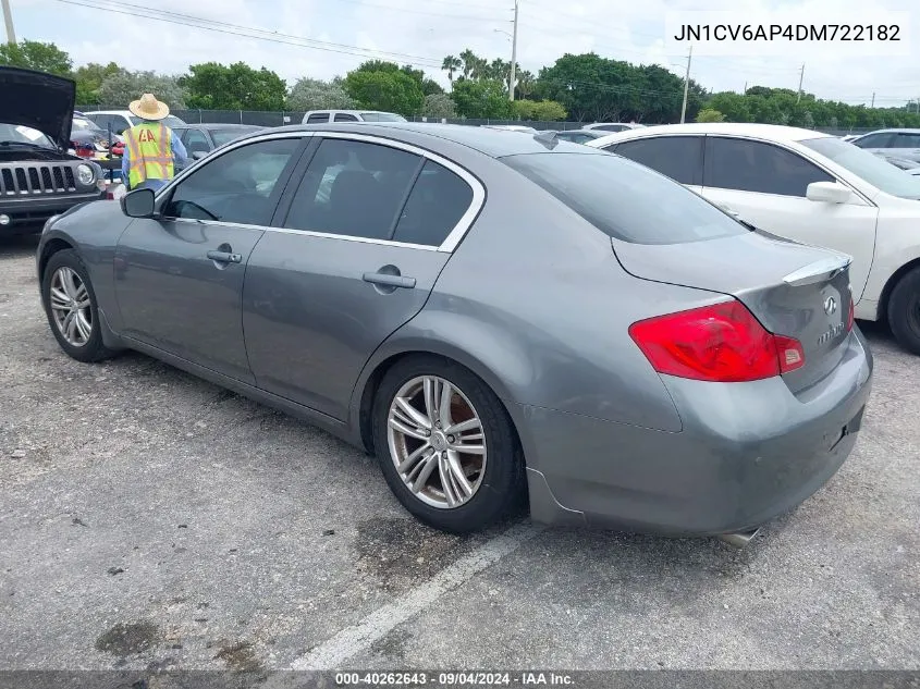 2013 Infiniti G37 Journey VIN: JN1CV6AP4DM722182 Lot: 40262643