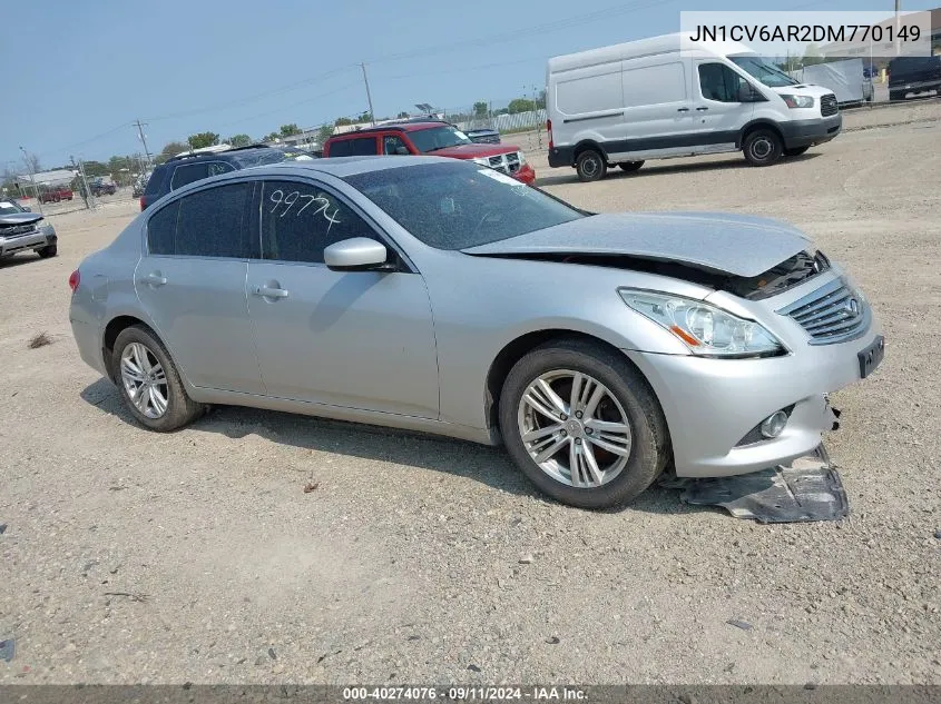 2013 Infiniti G37X VIN: JN1CV6AR2DM770149 Lot: 40274076