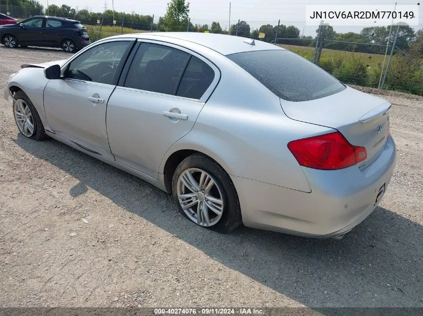 2013 Infiniti G37X VIN: JN1CV6AR2DM770149 Lot: 40274076