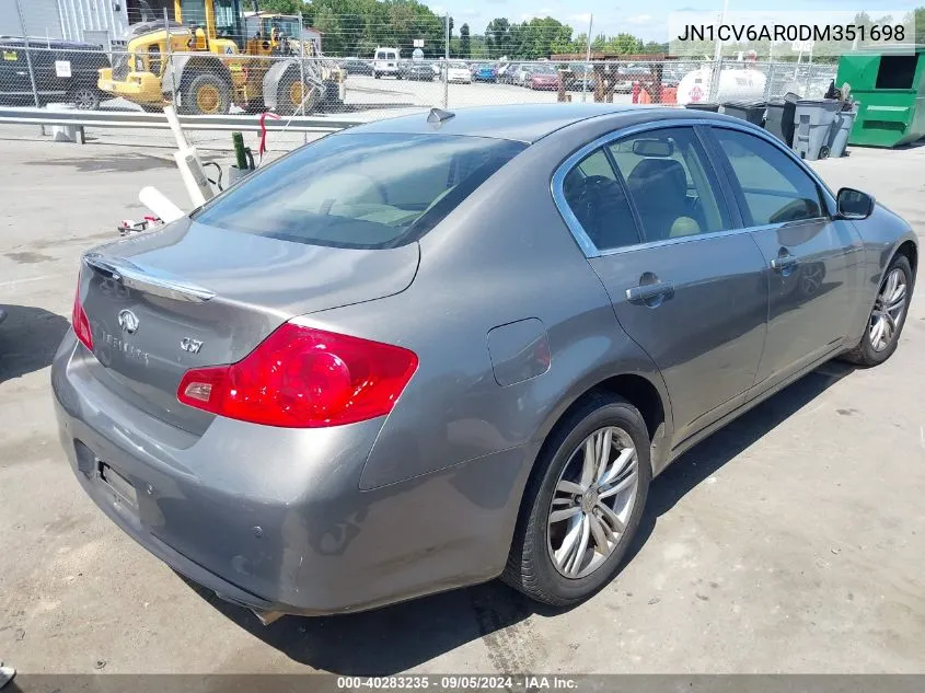 2013 Infiniti G37X VIN: JN1CV6AR0DM351698 Lot: 40283235