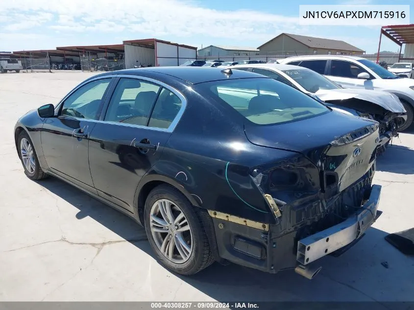 2013 Infiniti G37 Journey VIN: JN1CV6APXDM715916 Lot: 40308257