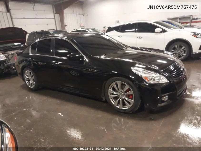 2013 Infiniti G37X X VIN: JN1CV6AR5DM757475 Lot: 40322174