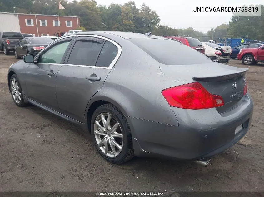 2013 Infiniti G37X VIN: JN1CV6AR5DM758819 Lot: 40346514