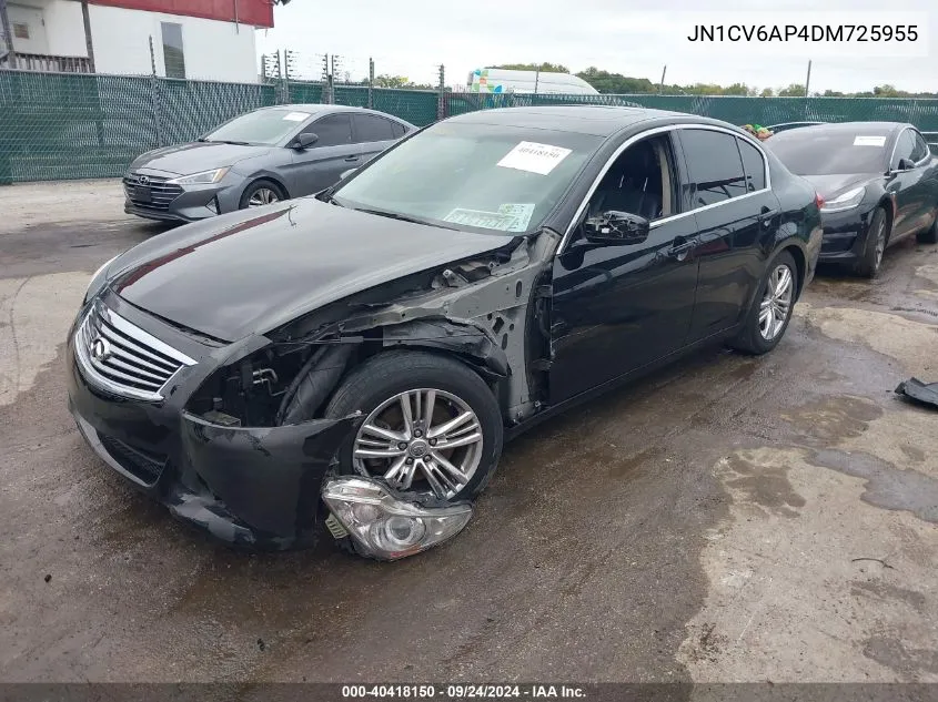 2013 Infiniti G37 Journey VIN: JN1CV6AP4DM725955 Lot: 40418150