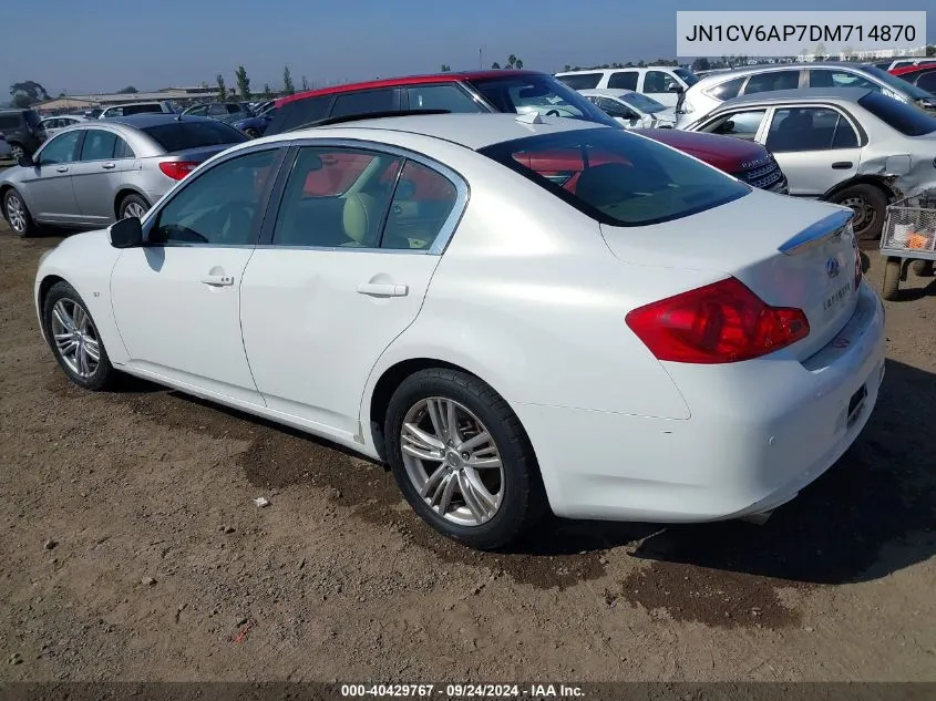 2013 Infiniti G37 Journey VIN: JN1CV6AP7DM714870 Lot: 40429767