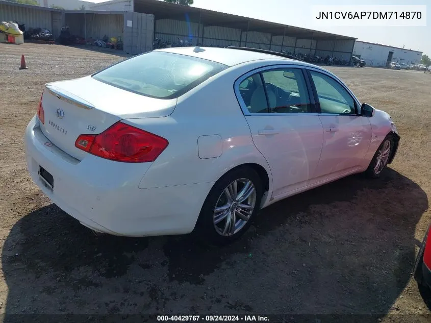 2013 Infiniti G37 Journey VIN: JN1CV6AP7DM714870 Lot: 40429767