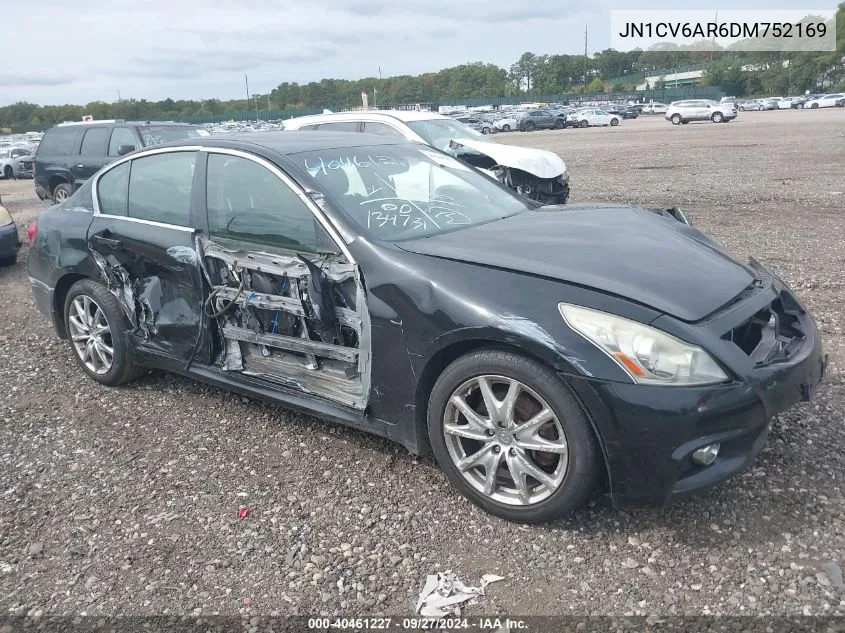 2013 Infiniti G37X VIN: JN1CV6AR6DM752169 Lot: 40461227