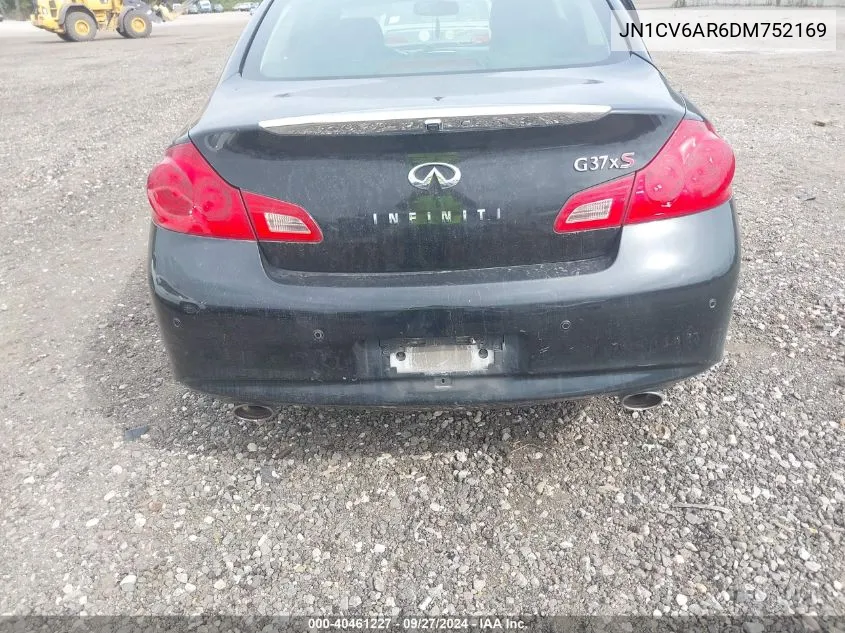 2013 Infiniti G37X VIN: JN1CV6AR6DM752169 Lot: 40461227