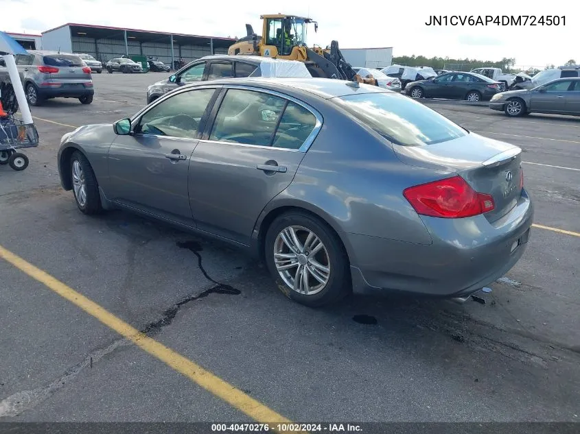 2013 Infiniti G37 Journey VIN: JN1CV6AP4DM724501 Lot: 40470276