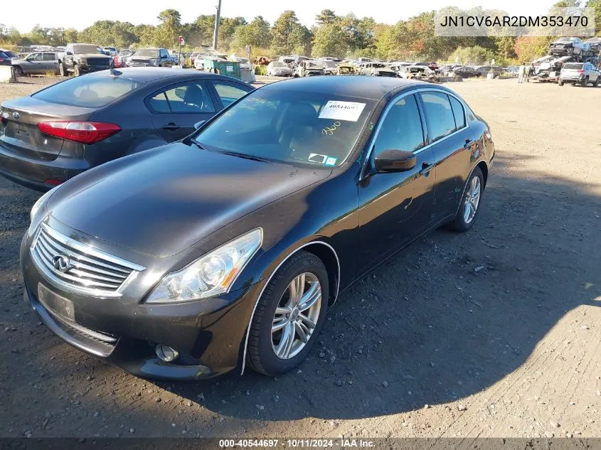 2013 Infiniti G37X VIN: JN1CV6AR2DM353470 Lot: 40544697