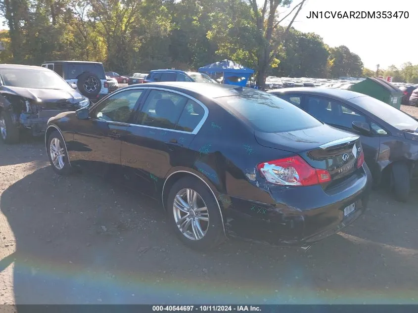 2013 Infiniti G37X VIN: JN1CV6AR2DM353470 Lot: 40544697