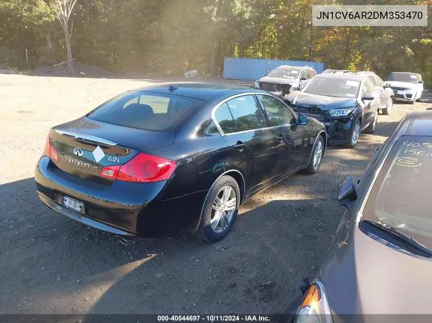 2013 Infiniti G37X VIN: JN1CV6AR2DM353470 Lot: 40544697