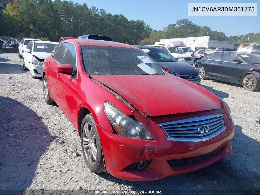 2013 Infiniti G37X VIN: JN1CV6AR3DM351775 Lot: 40560518