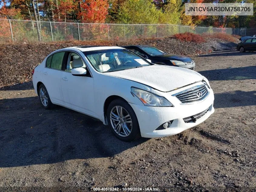 2013 Infiniti G37X VIN: JN1CV6AR3DM758706 Lot: 40575242