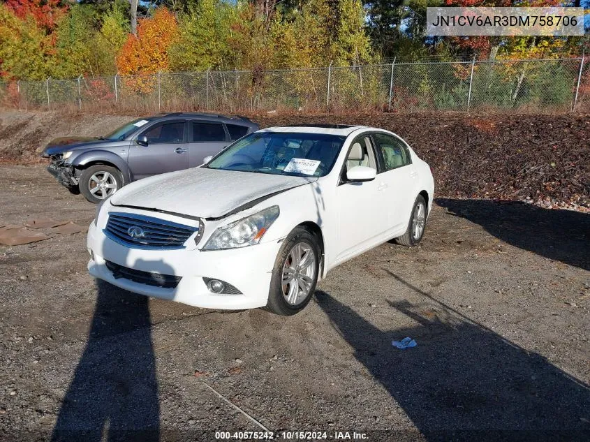 2013 Infiniti G37X VIN: JN1CV6AR3DM758706 Lot: 40575242