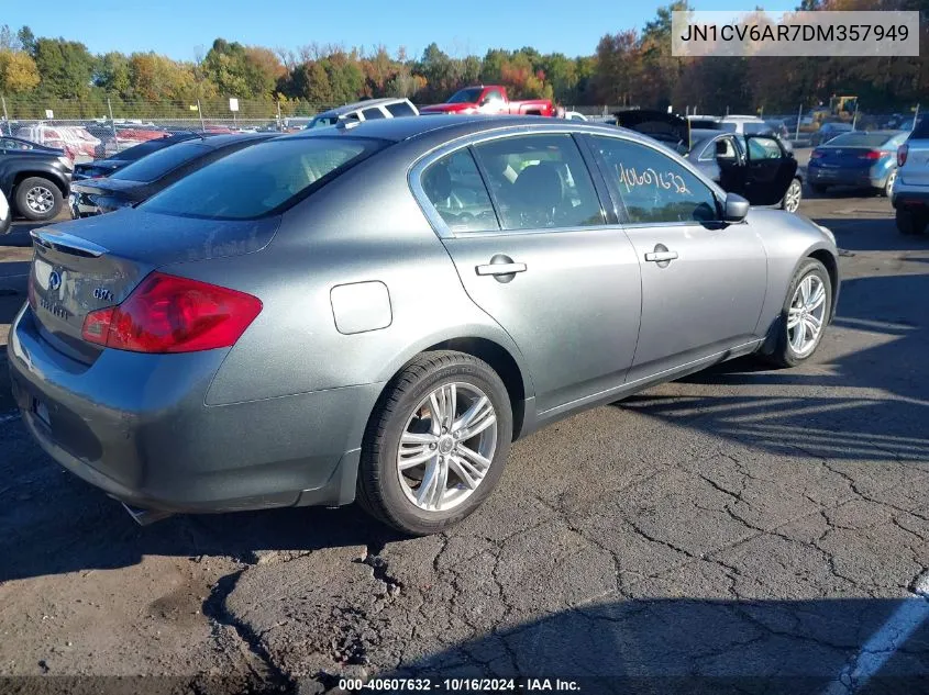 2013 Infiniti G37X VIN: JN1CV6AR7DM357949 Lot: 40607632