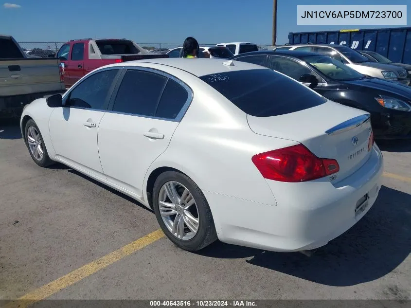 2013 Infiniti G37 Journey VIN: JN1CV6AP5DM723700 Lot: 40643516